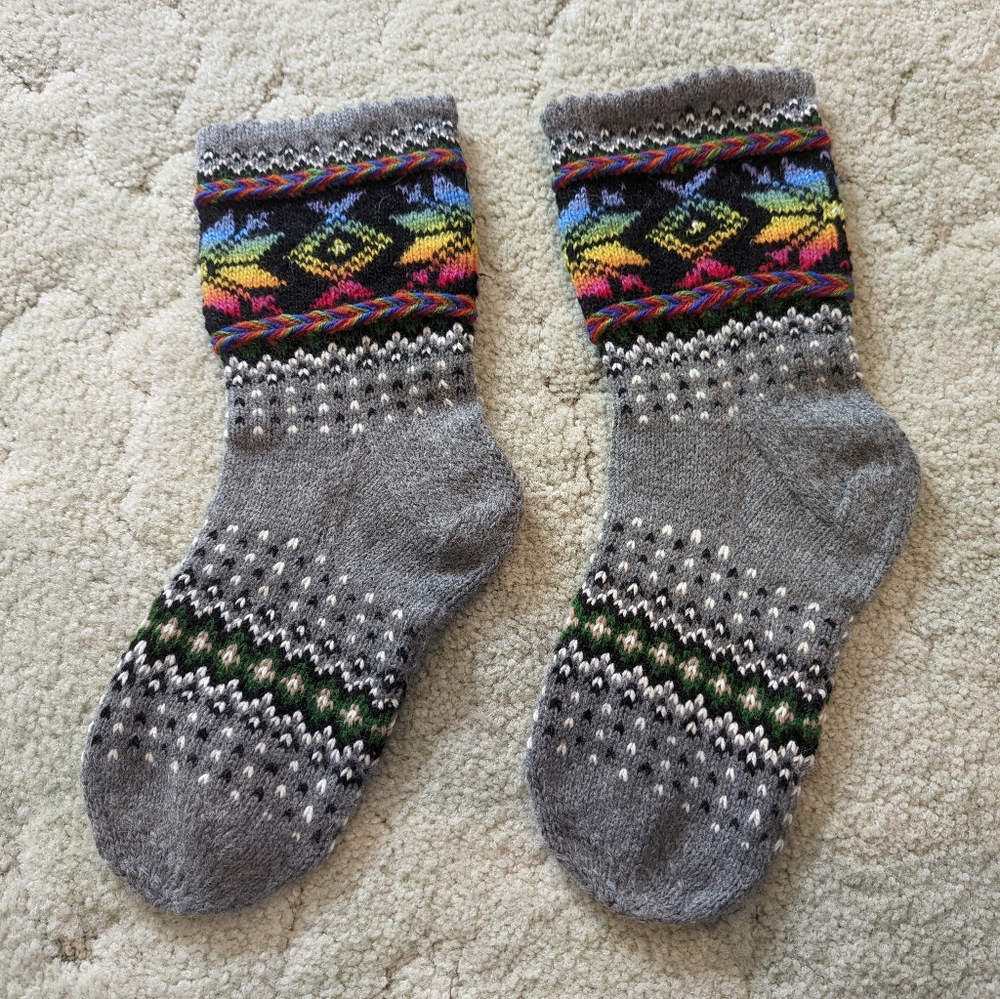 Handmade wool socks stockings NWOT